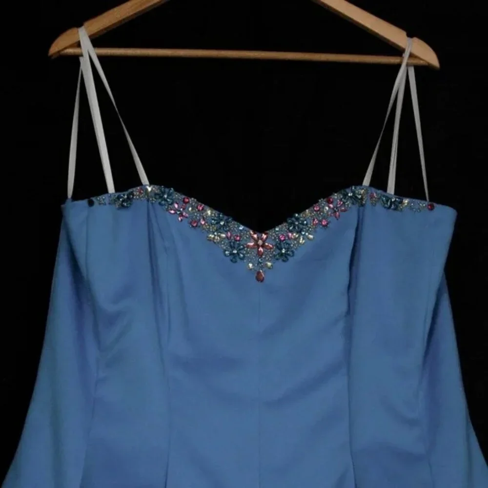 Sequin Embellished Party Dress - Blue and Purple - Picture 2 of 4
